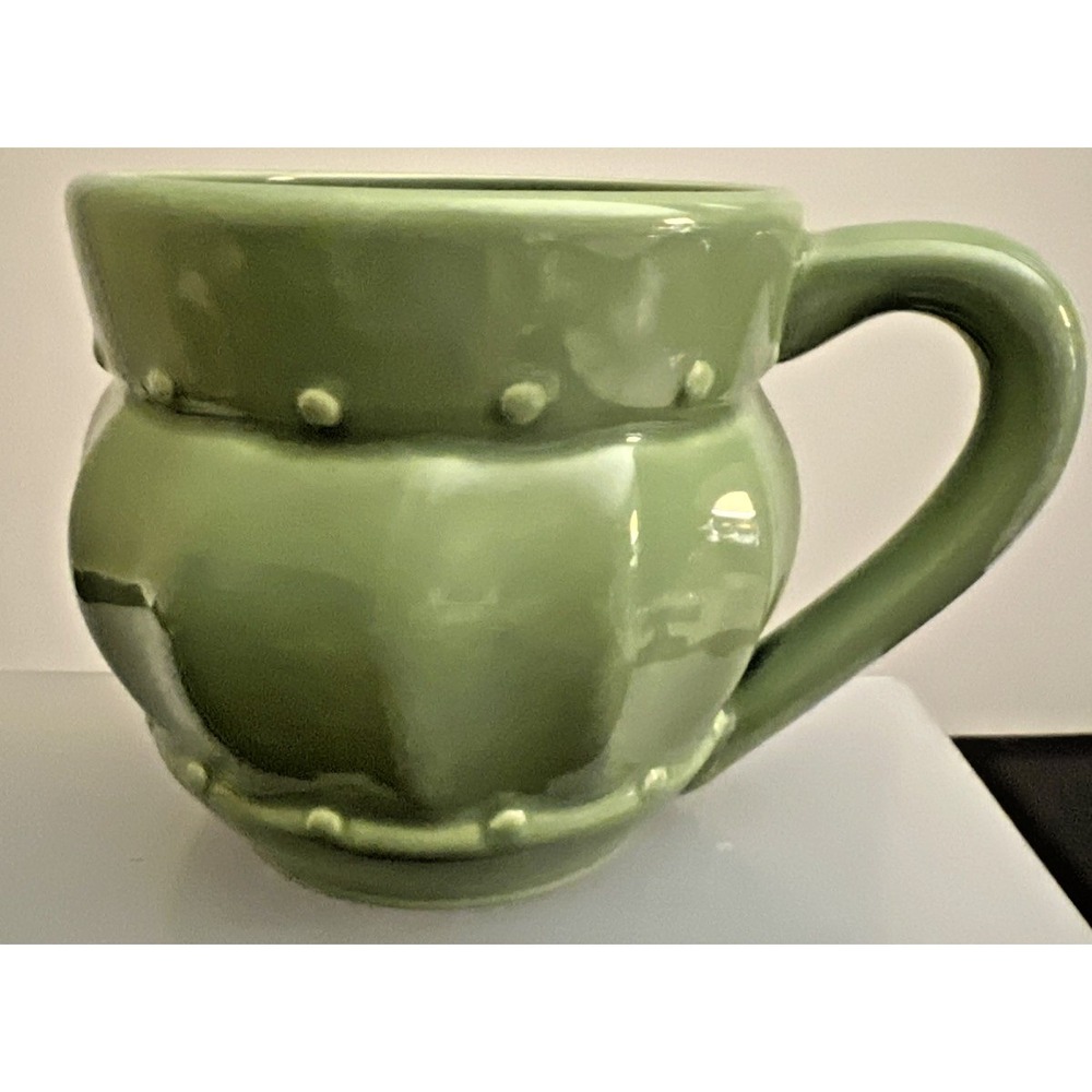 1999 Bath & Body Works Vintage Pottery Coffee Mug Tea Special Edition Sage Green